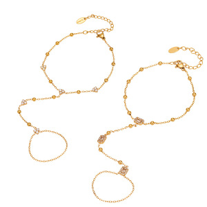 Chaîne De Poignet Luxueuse Pour Femme, De Forme Irrégulière, Rectangulaire, En Acier Inoxydable, Étanche, Couleur Or, Ornée De Zircon. h5 Image4