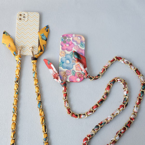Chaîne Pour Téléphone Et Sac, Motif Cachemire Tissé À Pois Fleuris, Collection Simple Series Casual. Chaîne En Polyester Pour Téléphone Et Sac. h5 Image4