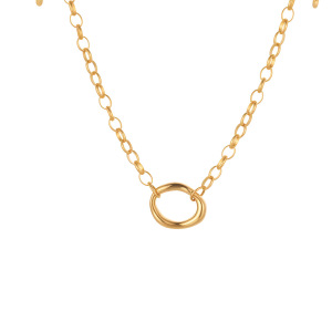 Ensembles De Bijoux Pour Femmes : Chaîne Patchwork Simple Et Irrégulière En Acier Inoxydable, Couleur Or, Imperméable, Pour Tous Les Jours h5 Image5