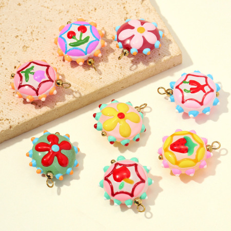 Pendentifs pour femmes, collection romantique, à faire soi-même, motif floral irrégulier, finition dorée. 2