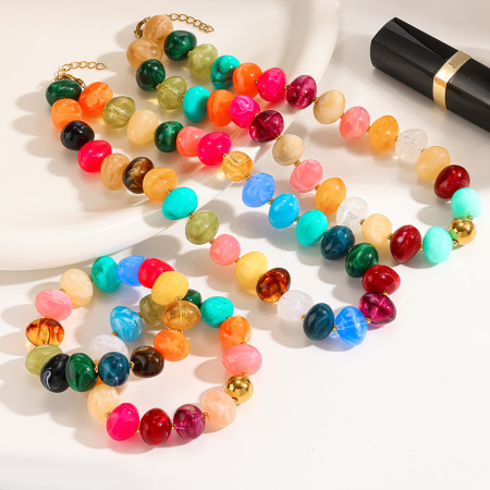 Colliers de perles acryliques Daily Beads de la série Simple 2