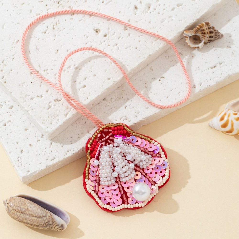 Collection Luxueuse De Perles Naturelles De Style Océanique, Perles Tissées En Coquillage, Imitation Perle, Breloques De Sac En Perles Artificielles Image3