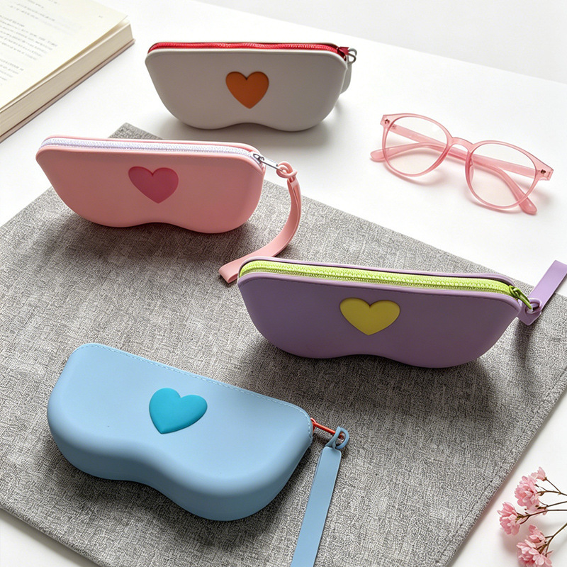 Pochette De Rangement Pour Lunettes De Soleil En Gel De Silice Simple Series Sweet Heart, Couleurs Assorties Image4