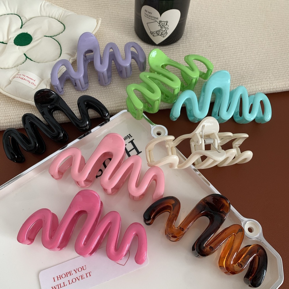 Pinces À Cheveux Acryliques Simple Series Daily Solid Color Lines h5Image3