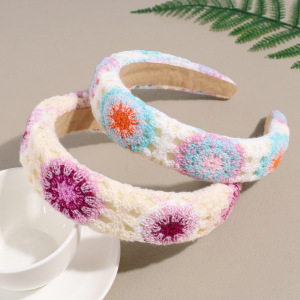 Bandeaux Pour Cheveux En Tissu Tissé À Rayures Florales Multicolores, Collection Ethnique Décontractée h5 Image2