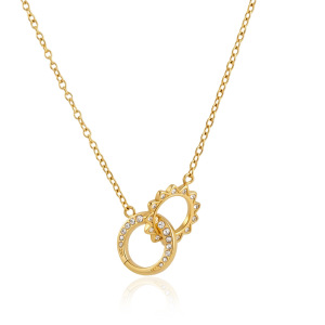 Colliers Pendentifs Pour Femmes, En Acier Inoxydable Étanche, Avec Pendentif Cercle Soleil Et Strass Couleur Or h5 Image4