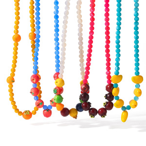 Collier Pendentif Femme En Acrylique, Motif Fraise, Simple Et Sucré, Sans Placage. h5 Image4