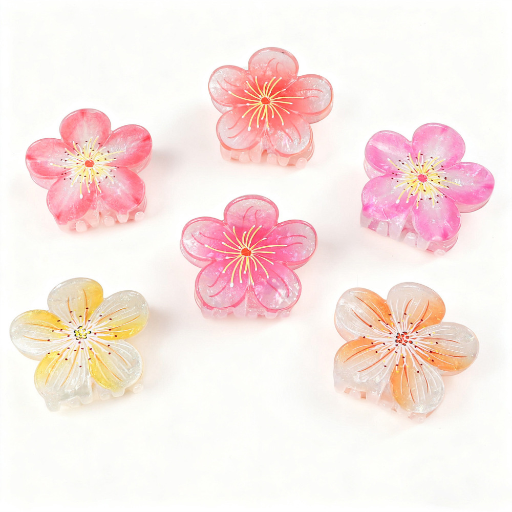 Pinces À Cheveux En Acétate Dégradé De Couleur Sweet Flower De La Série Simple Image3
