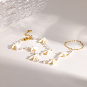 Chaîne De Poignet Pour Femme Daily Starfish En Acier Inoxydable, Étanche, Couleur Or Et Zircon, Collection Luxueuse h5 Image3