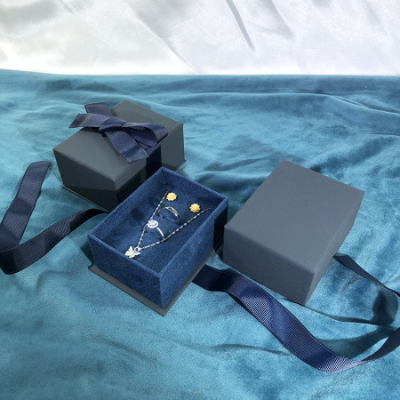 Boîtes à bijoux en papier uni, élégantes, avec nœud papillon, collection Simple