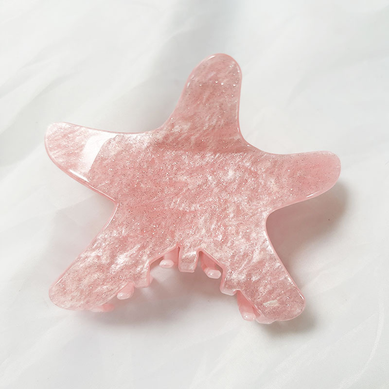 Griffes À Cheveux Acryliques Simple Series Natural Solid Color Oceanic Style Starfish Color Gradient Color Acrylic Hair Griffes