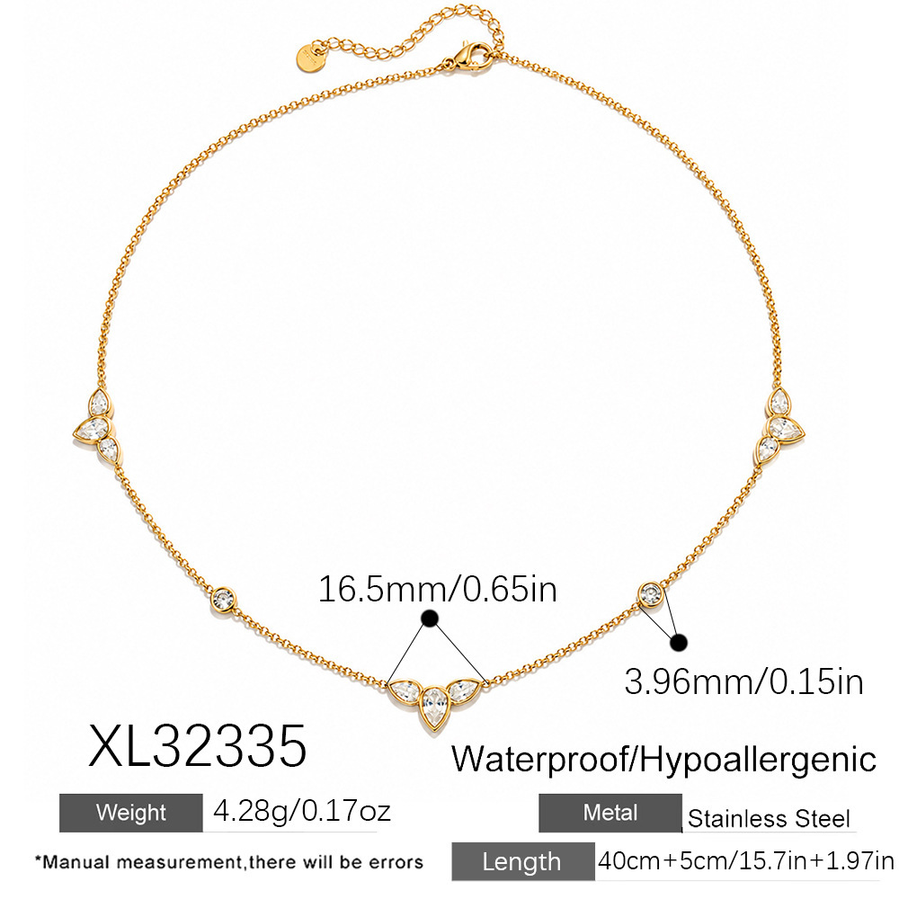 Colliers Pendentifs Pour Femmes, Collection Simple, Élégants, En Forme De Cercle D'Étoile, En Acier Inoxydable Étanche, Couleur Or Et Zircon. 