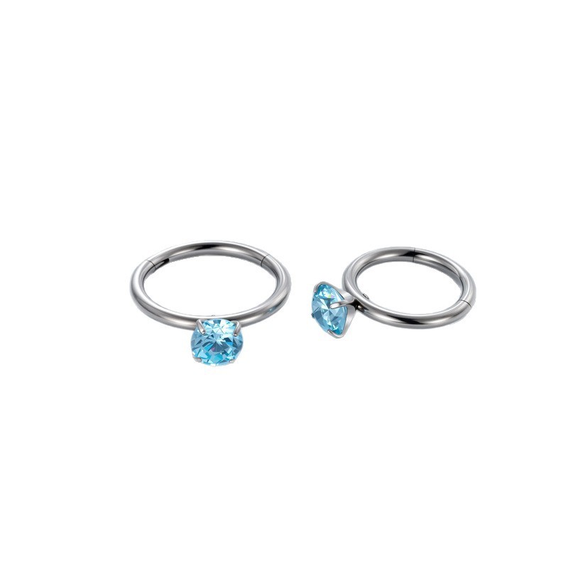 Boucles D'Oreilles Créoles Pour Femmes, En Alliage De Titane Et Zircon, Collection Simple Series Image5