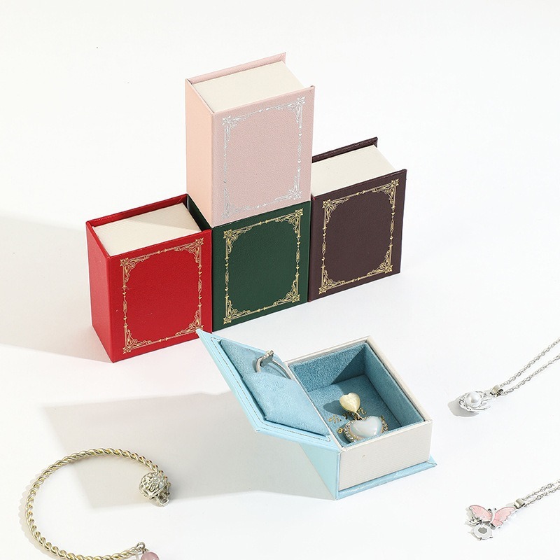 Boîtes À Bijoux Rectangulaires Élégantes En Velours De La Série Classique h5Image2