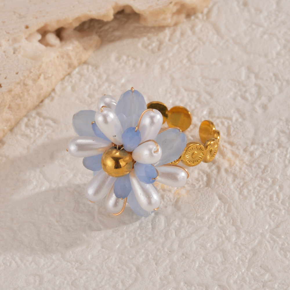 Bagues Romantiques En Cristal Et Fleurs Délicates, Collection Sweet Flower Image4