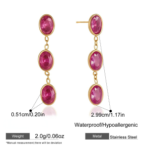 Boucles D'Oreilles Pendantes Pour Femme, Collection Luxueuse, Simple, À Pompon, En Acier Inoxydable Étanche, Couleur Or, Avec Zircon. h5 