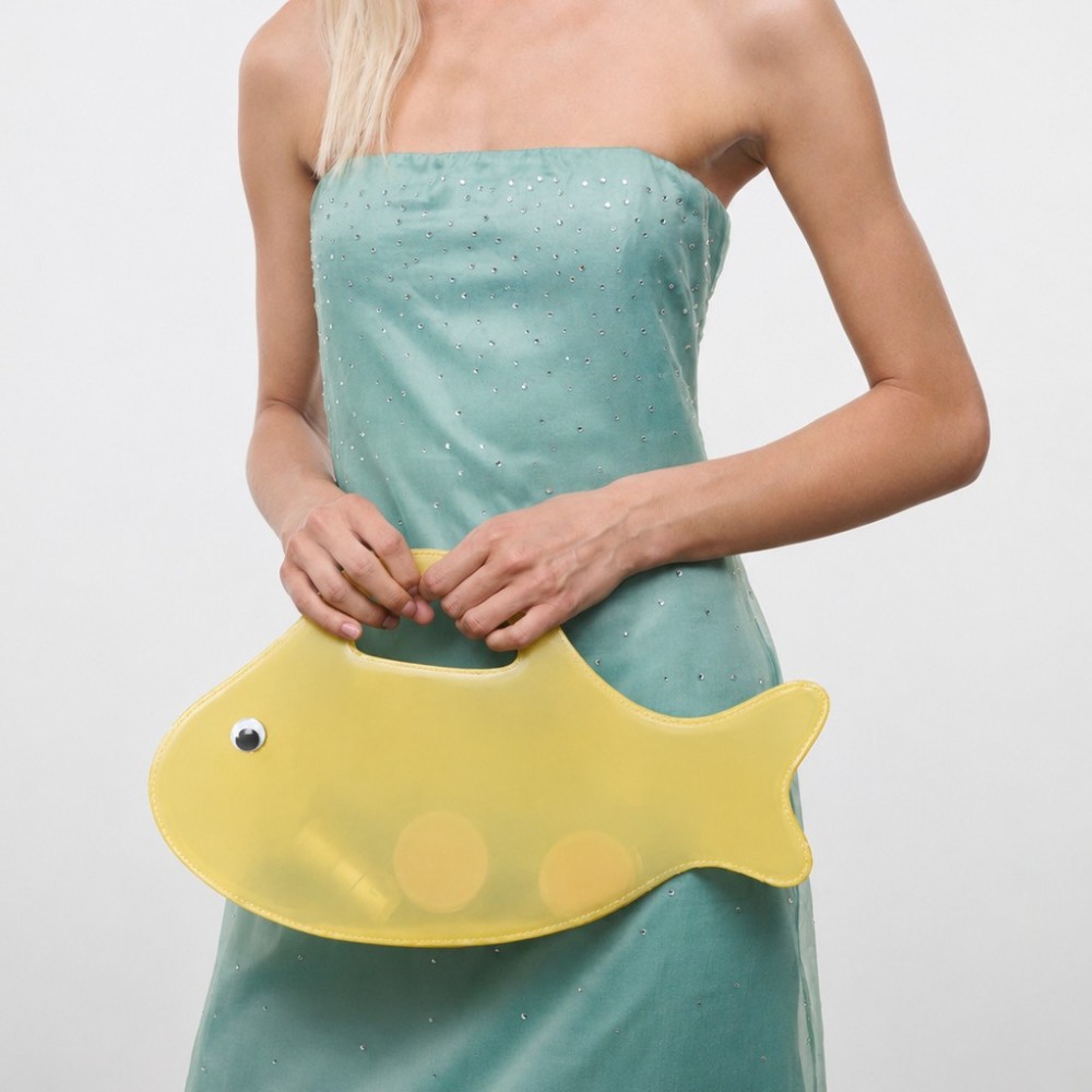 Sac À Main Femme Style Décontracté En Pvc Transparent Uni À Motif De Poisson Et D'Océan h5Image2