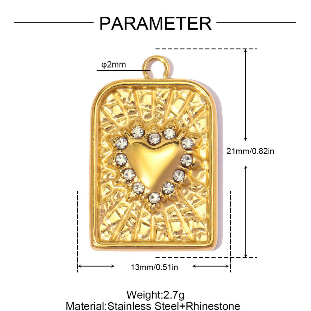 Pendentifs Pour Femmes En Acier Inoxydable, Couleur Or, Forme Irrégulière, À Faire Soi-Même, Style Simple, En Forme De Cœur.