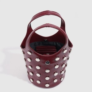 Sac Seau Femme En Pu À Rivets Cloutés Style Streetwear h5 Image3