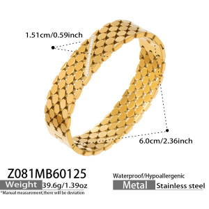 Bracelets Pour Femmes En Acier Inoxydable Imperméables, Luxueux, De Forme Géométrique Circulaire Ajourée, Style Hip-Hop/Rock h5