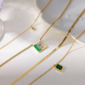 Colliers Pendentifs Pour Femmes En Acier Inoxydable Étanche, Couleur Or, Avec Zircon h5 Image3