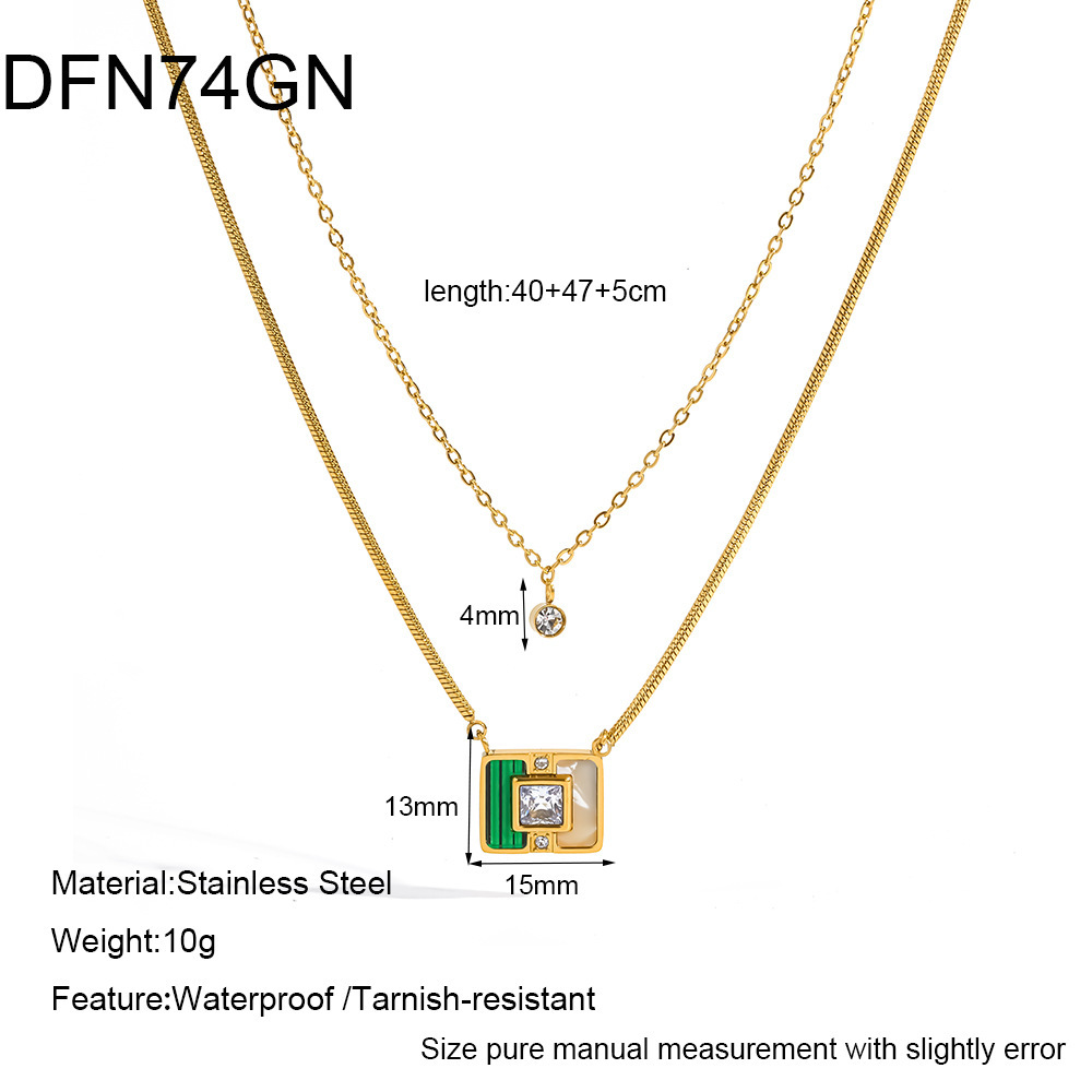 Colliers Pendentifs Pour Femmes En Acier Inoxydable Étanche, Couleur Or, Avec Zircon 