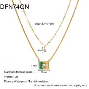 Colliers Pendentifs Pour Femmes En Acier Inoxydable Étanche, Couleur Or, Avec Zircon h5 