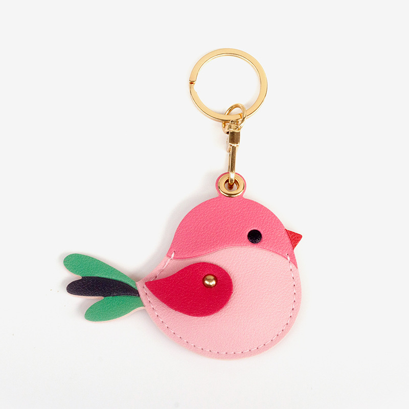 Porte-Clés En Cuir Simple Series Avec Oiseaux Mignons De Couleurs Variées 