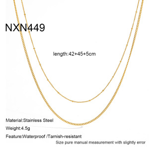 Colliers Superposés Pour Femmes, En Acier Inoxydable, Couleur Or, Étanches, De La Collection Simple Series Daily Chain h5 