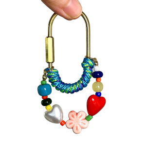 Breloques Pour Sac En Alliage De Couleurs Assorties, Perles En Forme De Cœur Et De Fleur, Collection Quotidienne Simple Series h5
