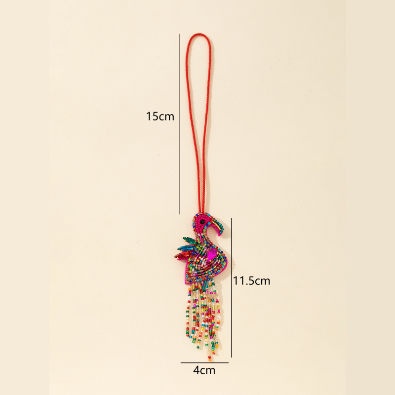 Collection Luxueuse De Perles À Pompons En Forme D'Animaux Naturels Et De Breloques Pour Sacs En Corde Tressée