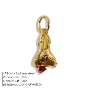 Pendentif Romantique À Faire Soi-Même En Forme De Fleur Irrégulière, En Acier Inoxydable Étanche Couleur Or, Orné De Zircon Et De Moissanite. h5