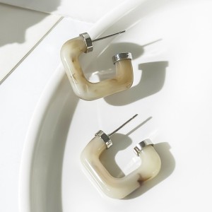 Boucles D'Oreilles Puces Pour Femmes En Acier Inoxydable, Forme Géométrique, Dégradé De Couleurs, Collection Simple Series h5 Image3