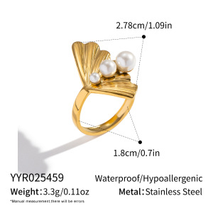 Bagues Tendance En Acier Inoxydable Doré, Forme Coquillage, Étanches h5 