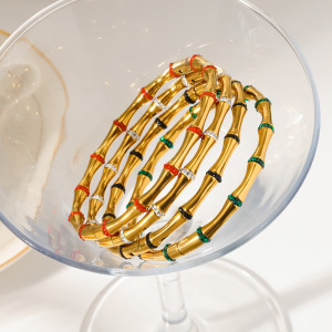 Bracelets Pour Femmes En Acier Inoxydable Étanche Couleur Or Avec Strass h5 Image3