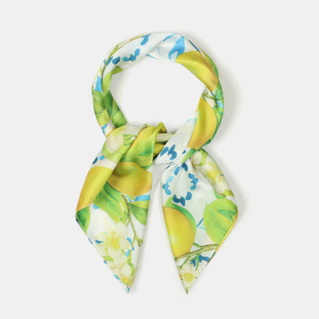 Écharpes d'été en polyester à motif citron et feuilles multicolores, collection Simple Series Natural Fruit, motif feuilles et citron. 2