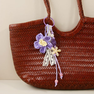 Breloques Pour Sac En Raphia Tressé, Perles Torsadées Sweet Flower De La Série Simple h5 Image2