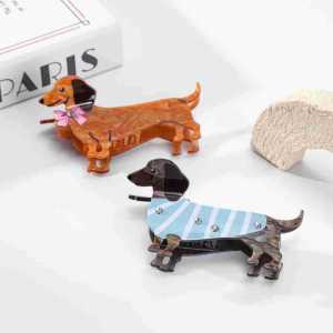 Série Simple, Animal Mignon, Teckel Rayé De Dessin Animé, Griffes En Acétate h5 Image3