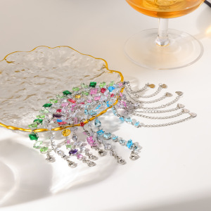 Bracelet Chaîne Pour Femme En Acier Inoxydable Doré, Étanche Et Orné De Cristaux, Collection Luxe h5 Image3