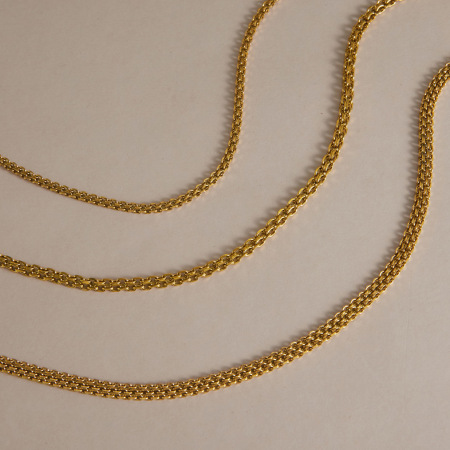 Colliers à maillons pour femmes, collection Simple Series Daily Chain, en acier inoxydable étanche, couleur or