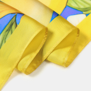 Écharpes D'Été En Polyester À Motif Citron Et Feuilles Multicolores, Collection Simple Series Natural Fruit, Motif Feuilles Et Citron. h5 Image5