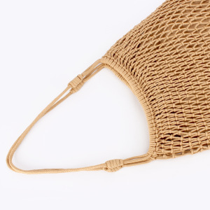 Sac Carré Pour Femme En Coton Tissé Uni, Style Décontracté, Ajouré h5 Image3