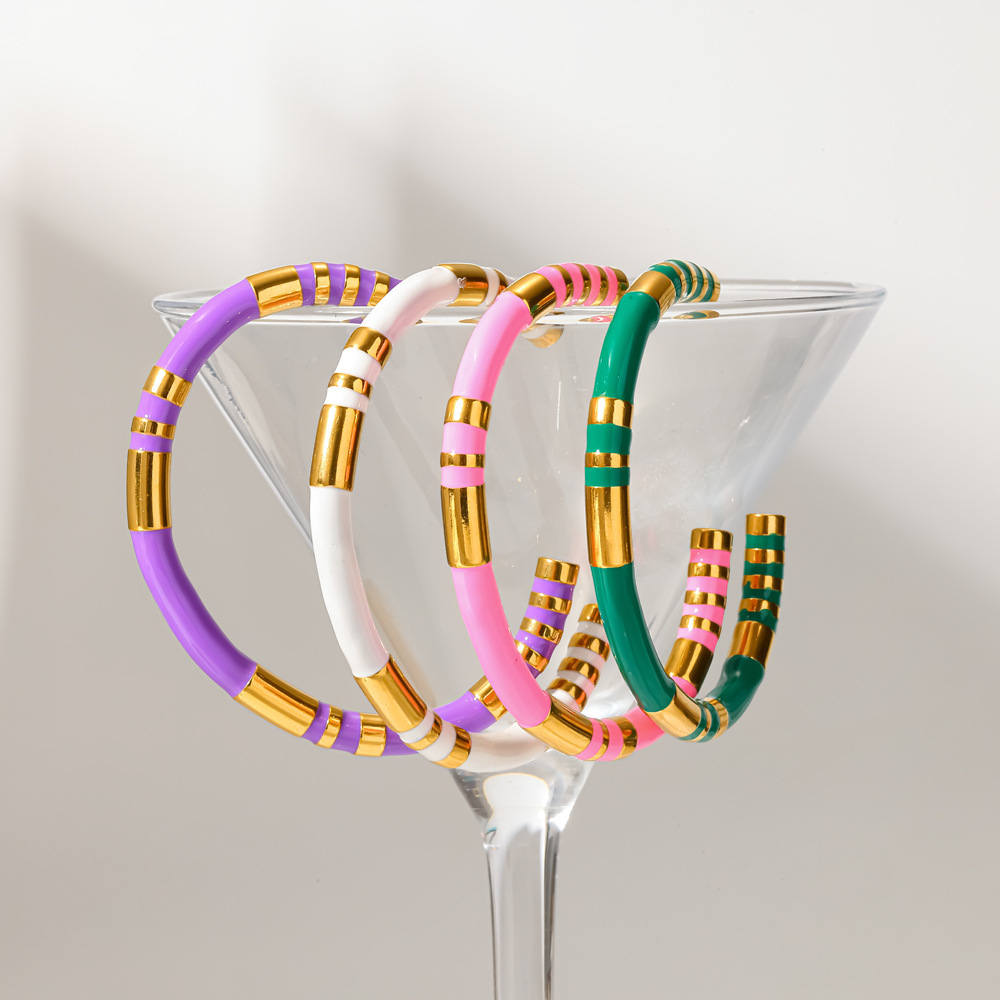 Bracelets Manchettes Étanches En Acier Inoxydable Couleur Or Pour Femmes Image4