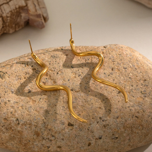 Boucles D'Oreilles Puces Pour Femmes En Acier Inoxydable Étanche Couleur Or h5 Image3