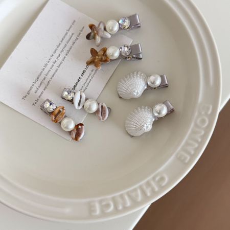 Pinces à cheveux en alliage avec strass, style océanique, collection luxueuse « Vacances » 2