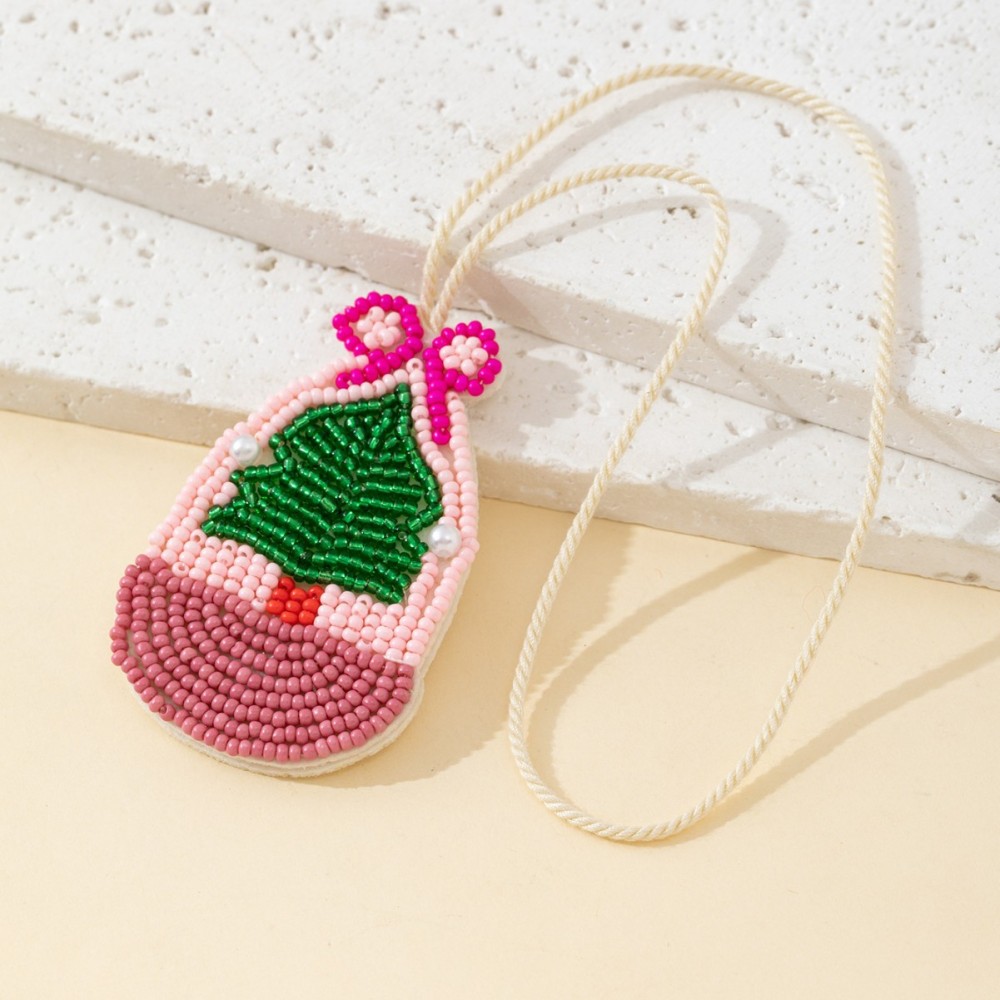 Porte-Clés En Tissu Tissé À Motifs Végétaux Multicolores, Collection Luxueuse Et Décontractée De Noël Image4