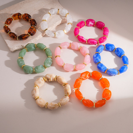 Bracelets de perles acryliques pour femmes, collection Romantique, formes irrégulières. 2