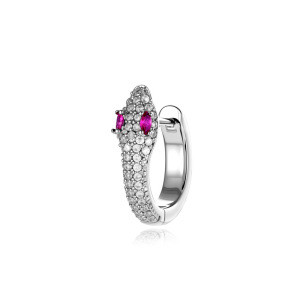 Boucles D'Oreilles Créoles Pour Femmes, Motif Serpent, Cuivre Et Zircon, Collection Simple h5 Image4
