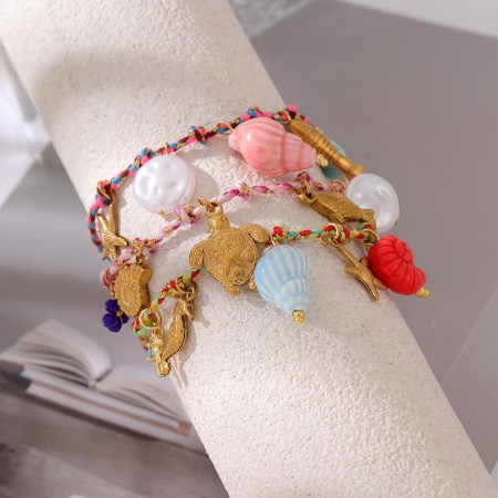 Bracelets tressés pour femmes, style océanique, collection romantique 2