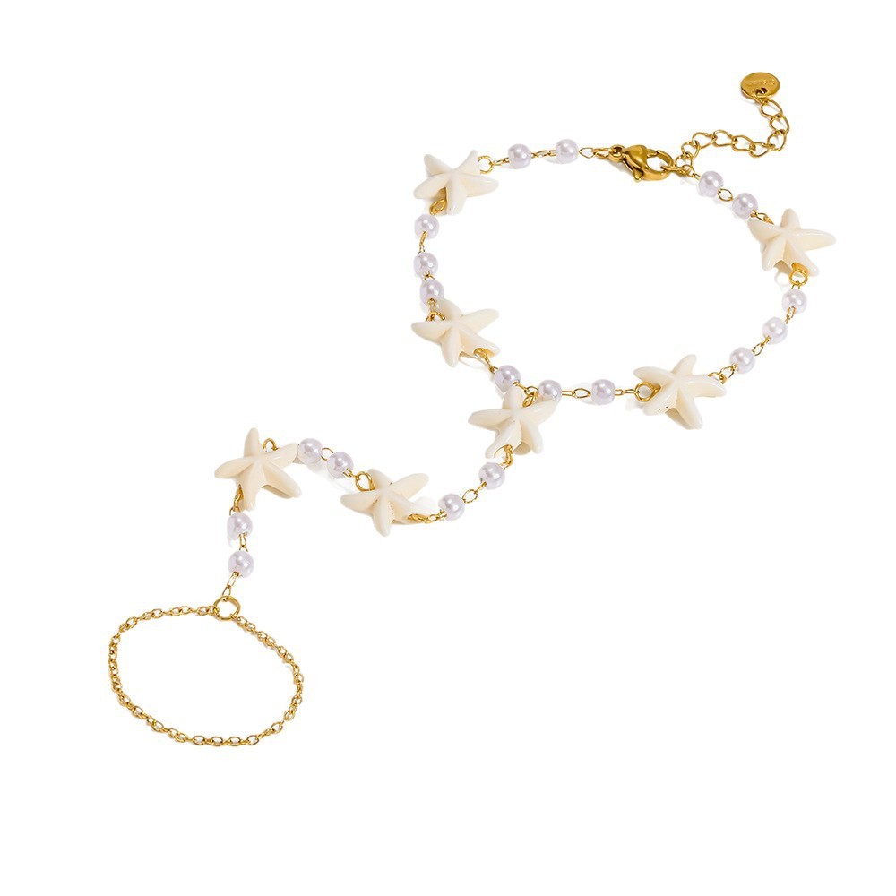 Chaîne De Poignet Pour Femme Daily Starfish En Acier Inoxydable, Étanche, Couleur Or Et Zircon, Collection Luxueuse Image5